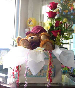 osito y flores