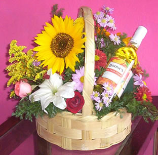 flores en canasta